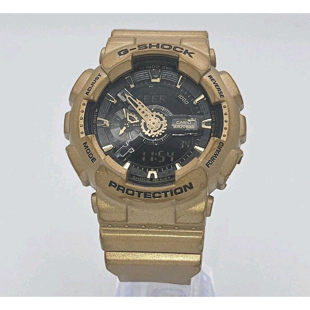 Casio G-Shock GA-110GD-9B Gold Black Mens Analog Digital Watch 5146 Tested